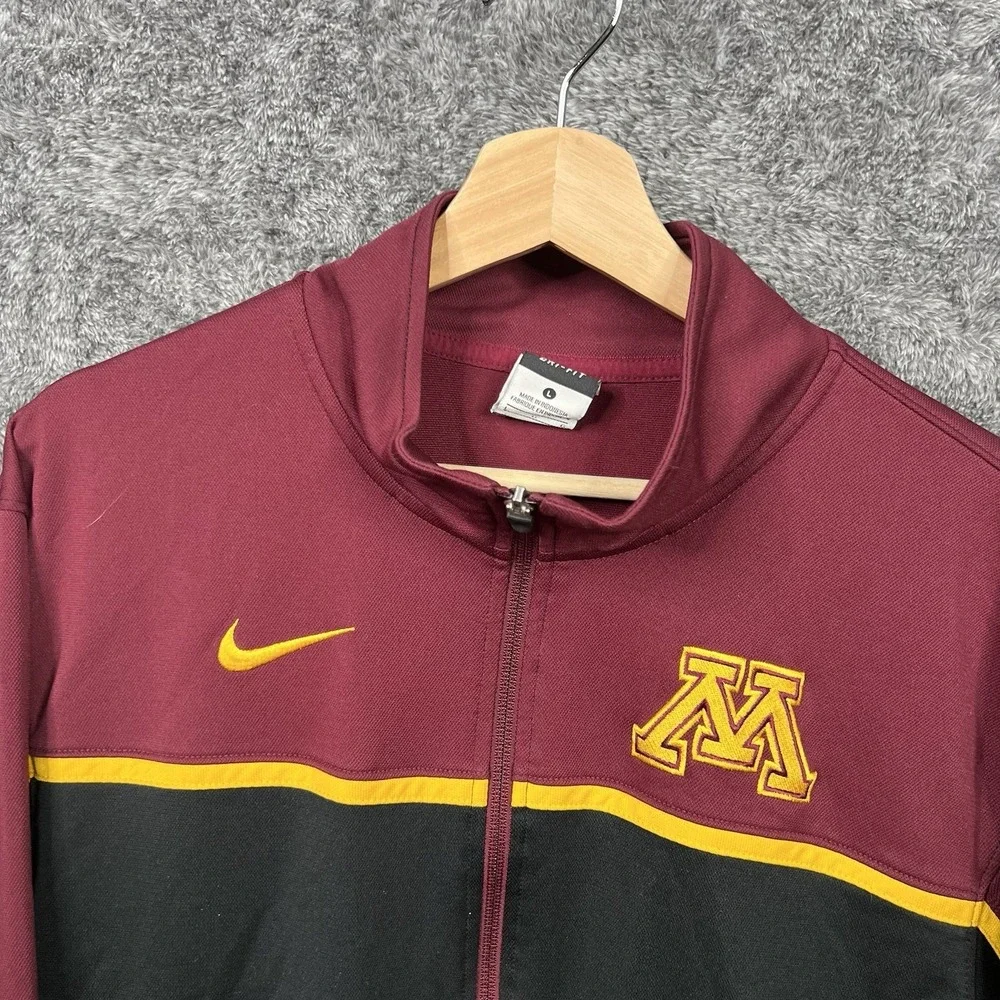 Vintage Nike Minnesota Gophers Track Jacket Mens Large Maroon Zip Up Long Sleeve - Picture 2 of 12